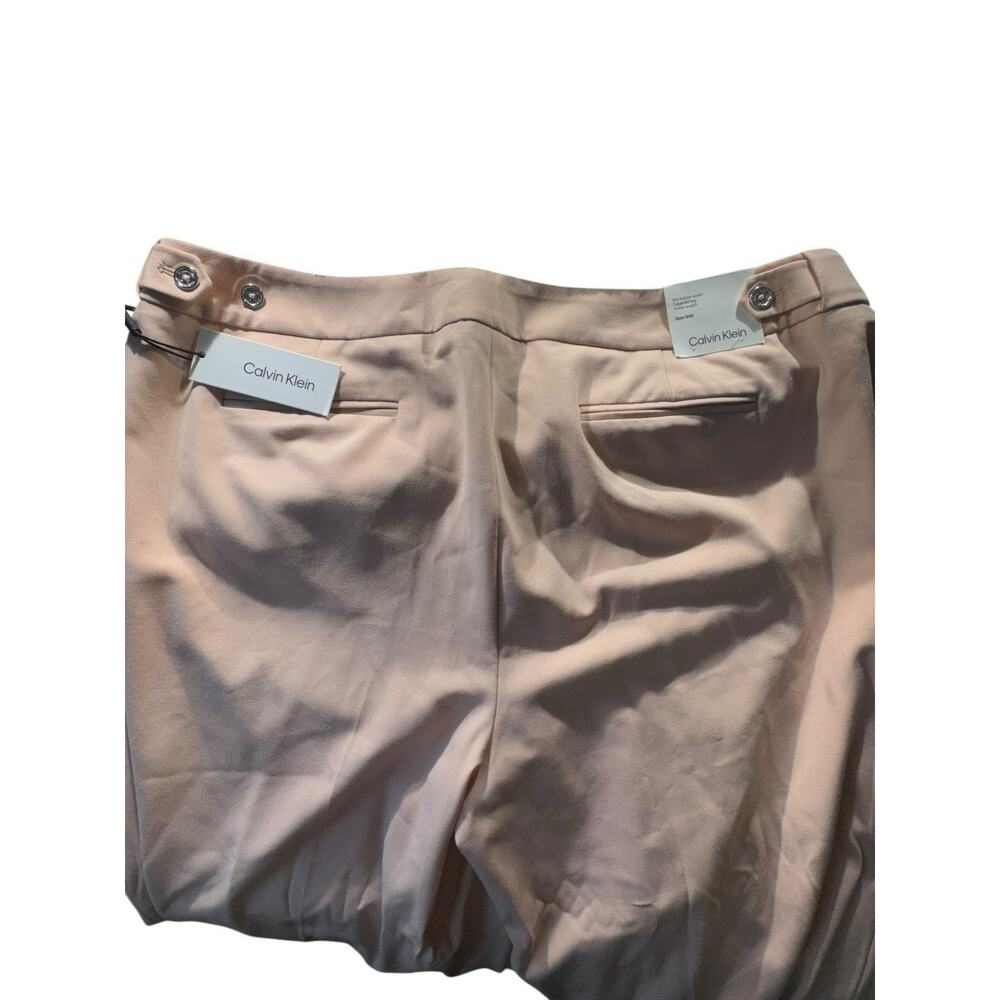 NWT $85 Calvin Klein Women's 16 Classic Fit Stretch Pink Flat‎ Pants Summer Work